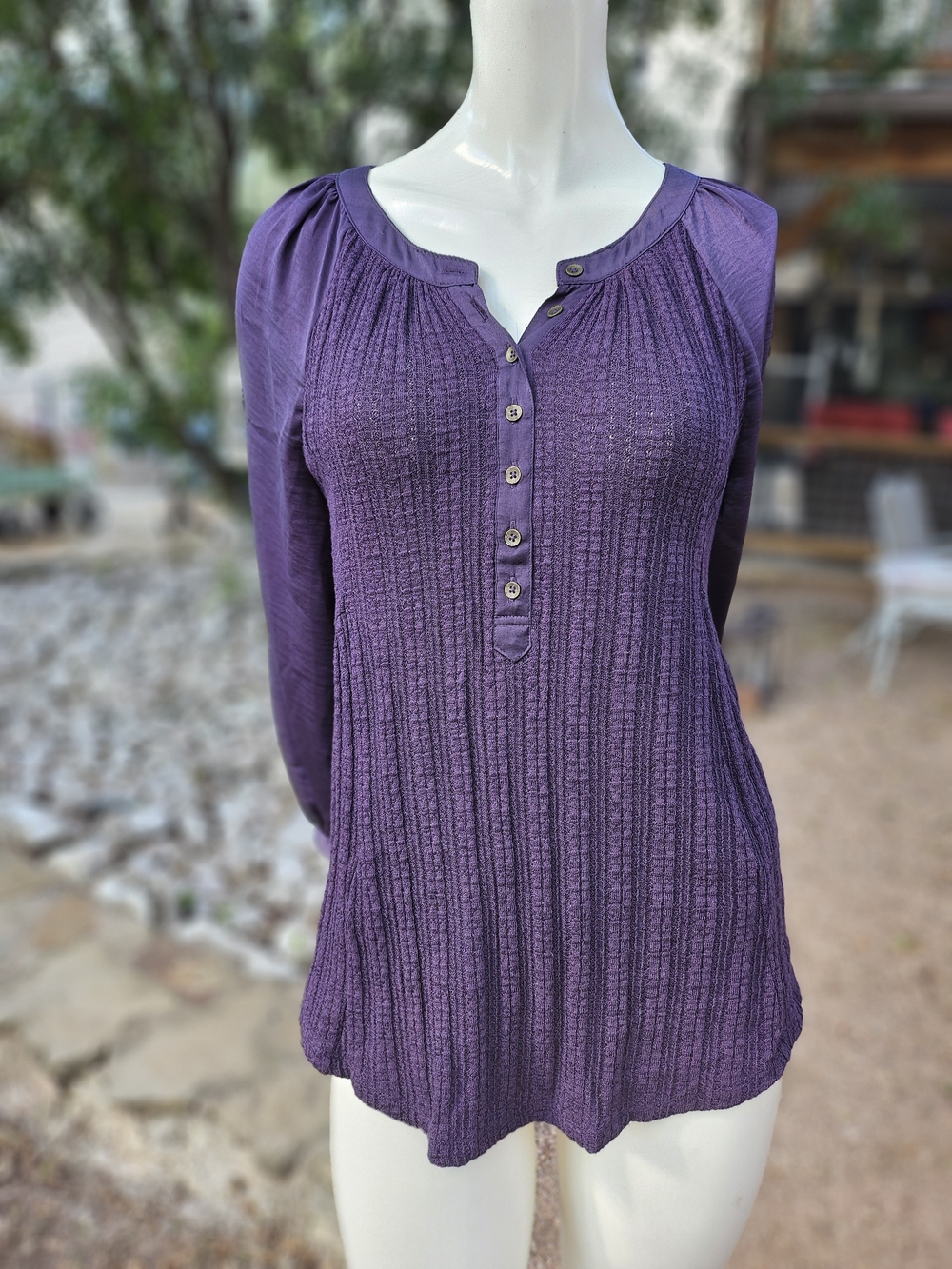 Anthropologie Meadow Rue Purple Knit Button Down Sweater XS